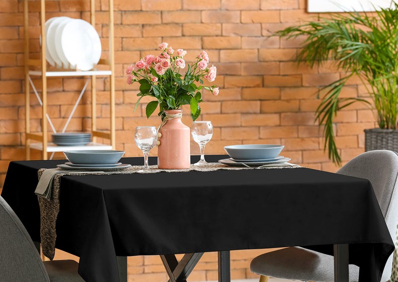 Utopia Kitchen Square Table Cloth 2 Pack(54x54 Inches, Black), Tablecloth Machine Washable, Polyester Table Cover for Dining, Buffet Parties, Picnics, Events, Weddings and Restaurants - Image 3